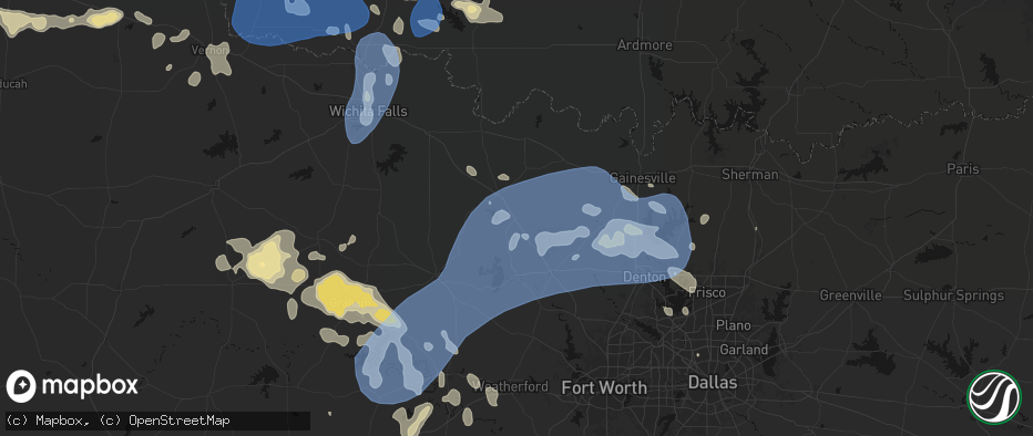 Hail map in Sunset, TX on June 18, 2026