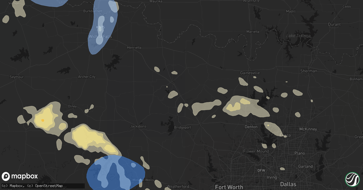 Hail map in Sunset, TX on June 18, 2026