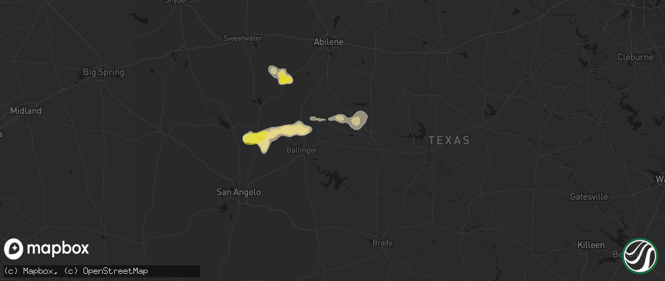Hail map in Talpa, TX on June 18, 2026