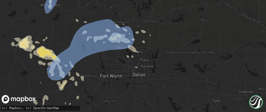 Hail map in The Colony, TX on June 18, 2026