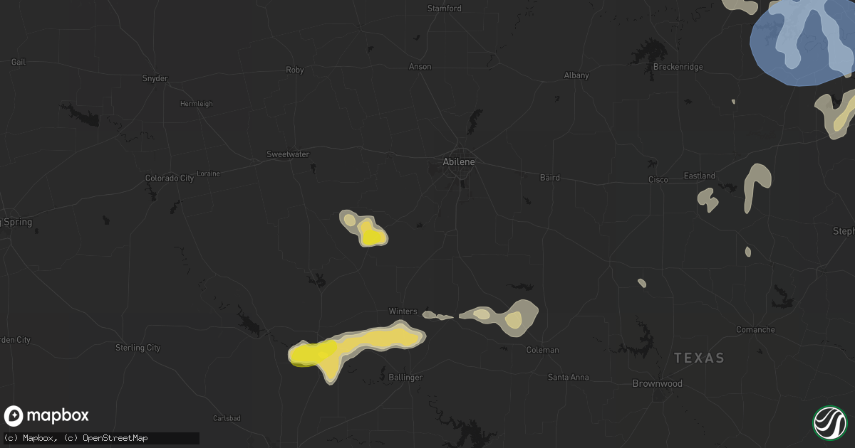 Hail map in Tuscola, TX on June 18, 2026