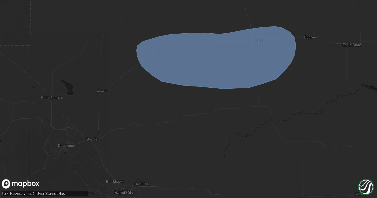 Hail map in Union Center, SD on June 18, 2026