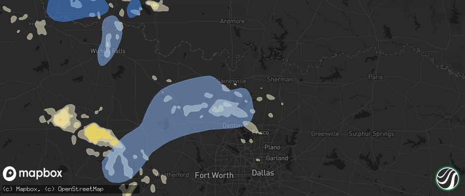 Hail map in Valley View, TX on June 18, 2026