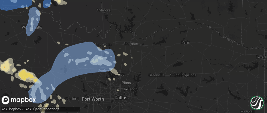Hail map in Van Alstyne, TX on June 18, 2026