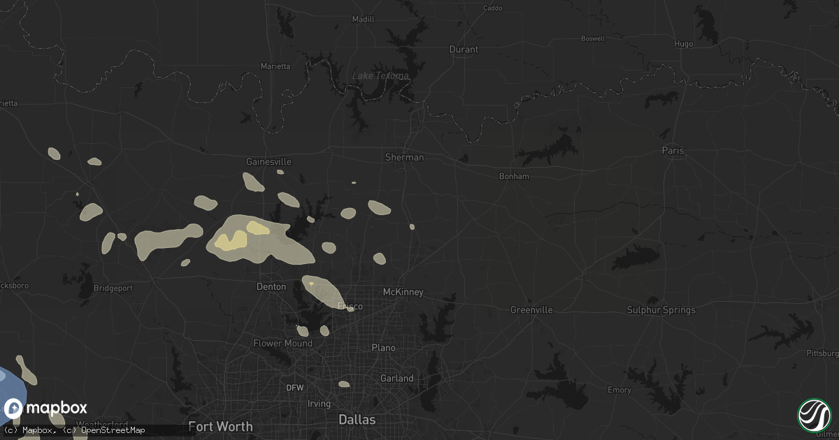 Hail map in Van Alstyne, TX on June 18, 2026