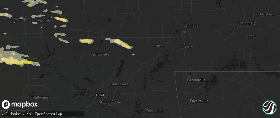 Hail map in Vinita, OK on June 18, 2026