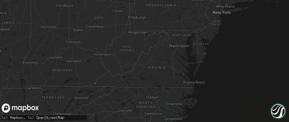 Hail map in Virginia on June 18, 2026