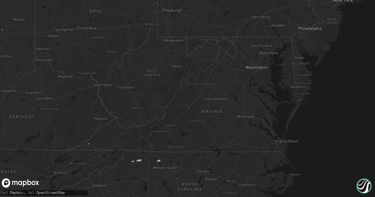 Hail map in Virginia on June 18, 2026