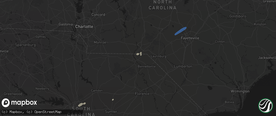 Hail map in Wallace, SC on June 18, 2026