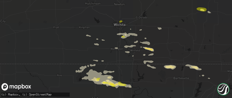 Hail map in Wellington, KS on June 18, 2026
