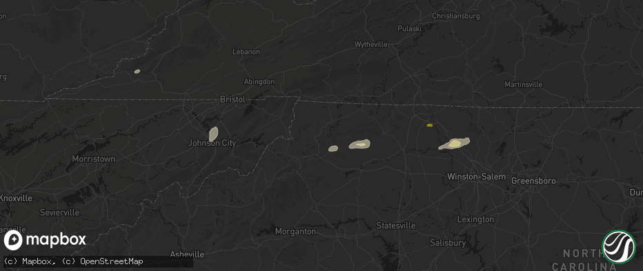 Hail map in West Jefferson, NC on June 18, 2026