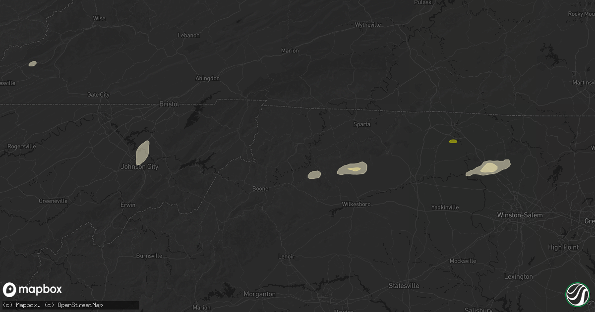 Hail map in West Jefferson, NC on June 18, 2026