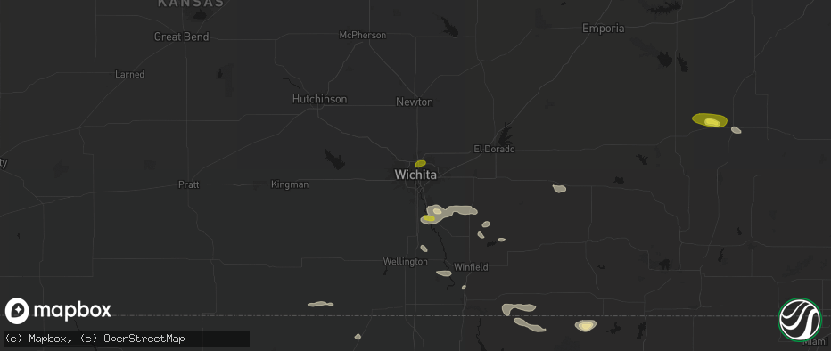 Hail map in Wichita, KS on June 18, 2026