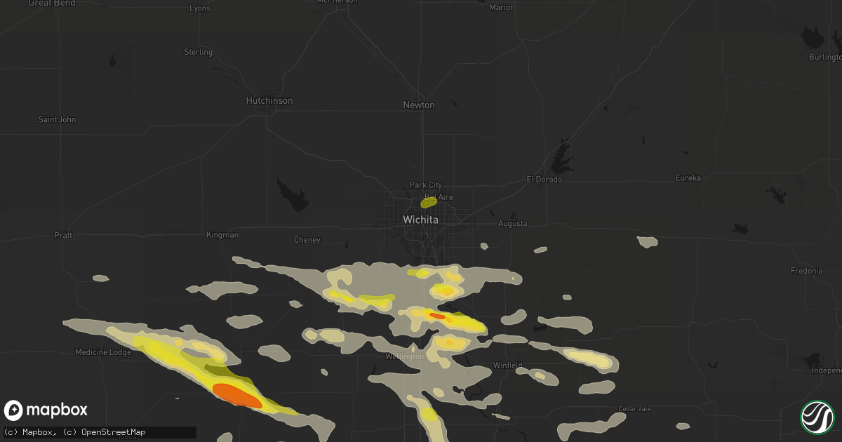 Hail map in Wichita, KS on June 18, 2026