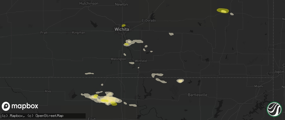 Hail map in Winfield, KS on June 18, 2026