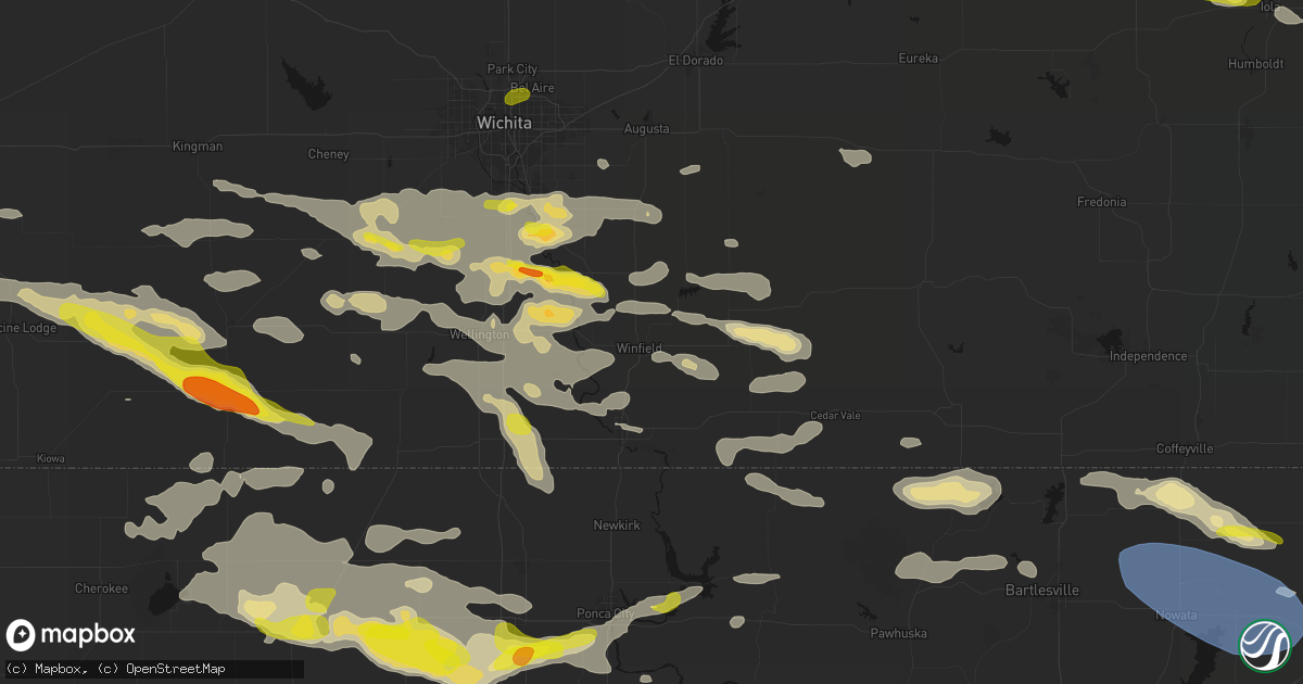 Hail map in Winfield, KS on June 18, 2026