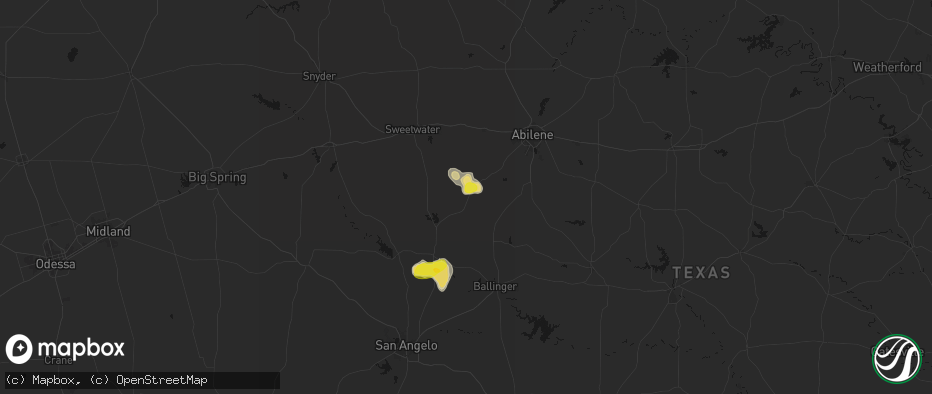 Hail map in Wingate, TX on June 18, 2026