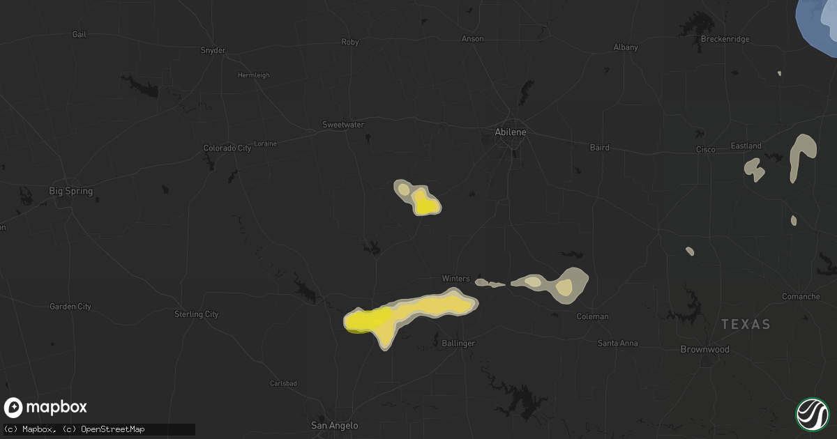 Hail map in Wingate, TX on June 18, 2026