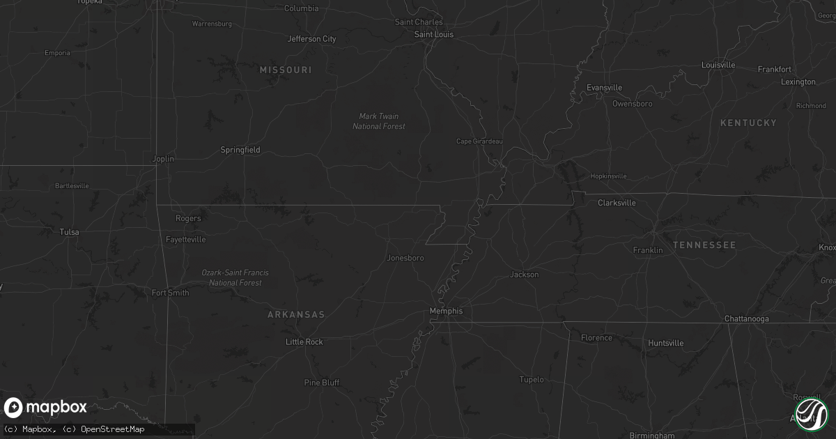 Hail map on June 19, 2012