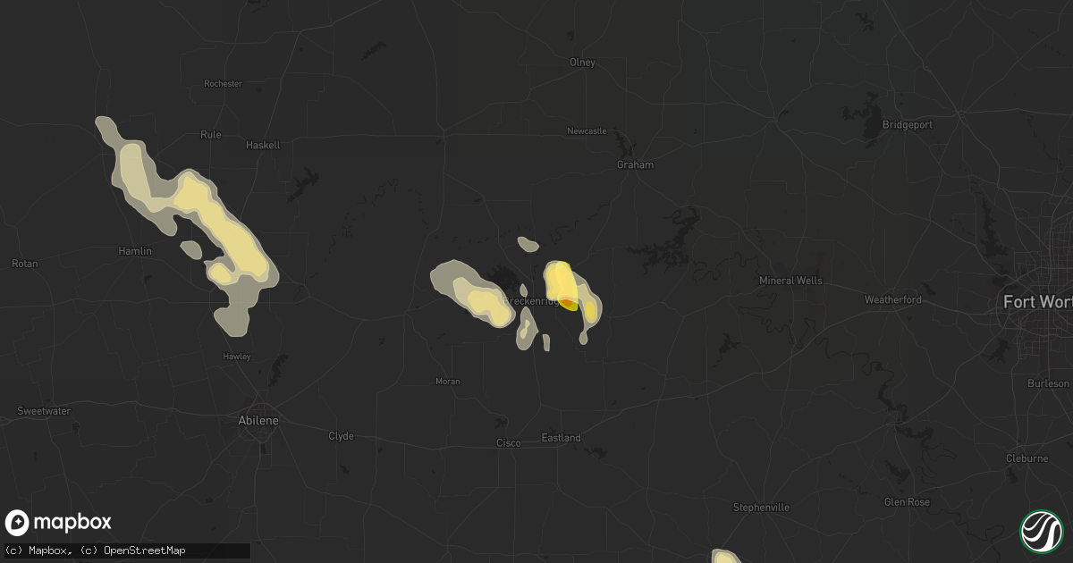 Hail map in Breckenridge, TX on June 19, 2013