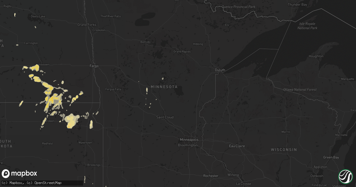 Hail map in Minnesota on June 19, 2013