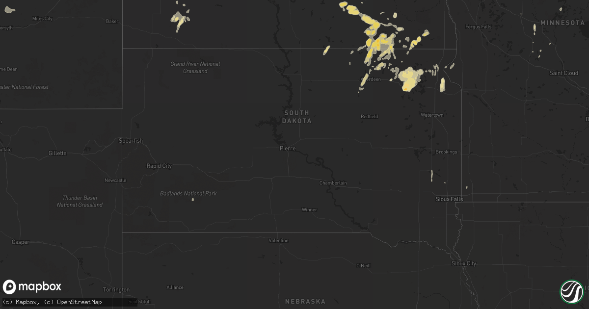 Hail map in South Dakota on June 19, 2013