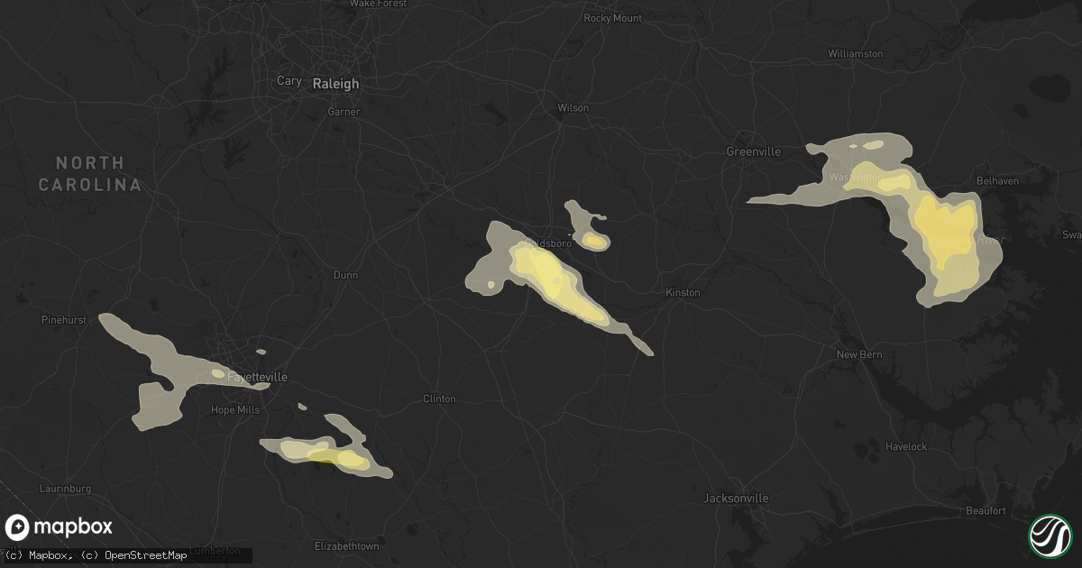 Hail map in Dudley, NC on June 19, 2014