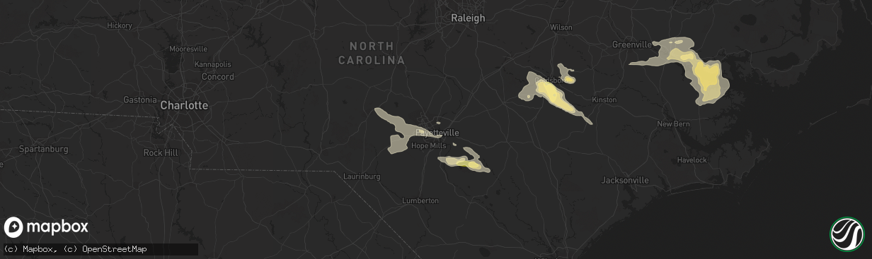 Hail map in Fayetteville, NC on June 19, 2014