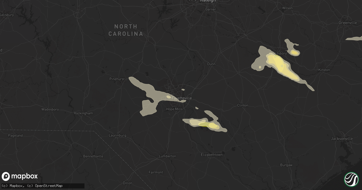 Hail map in Fayetteville, NC on June 19, 2014