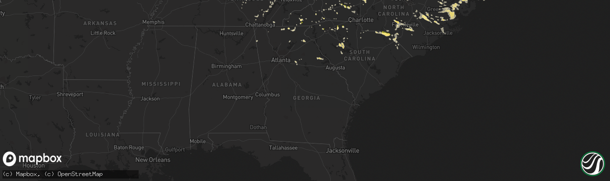 Hail map in Georgia on June 19, 2014