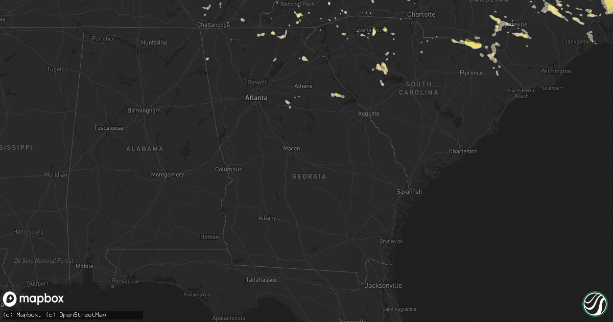 Hail map in Georgia on June 19, 2014