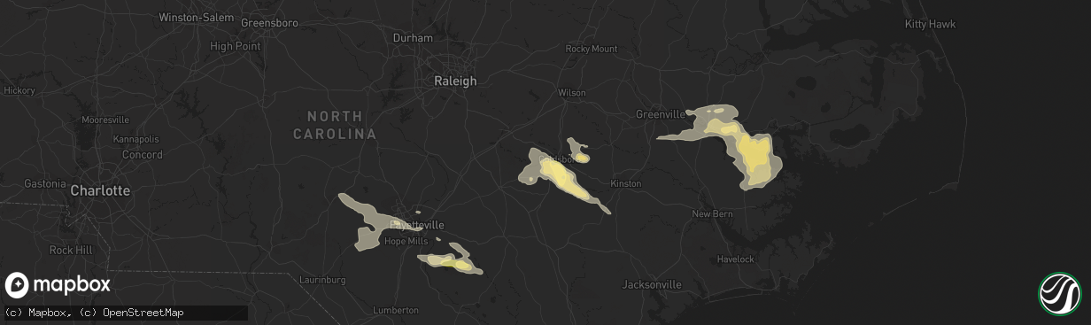 Hail map in Goldsboro, NC on June 19, 2014