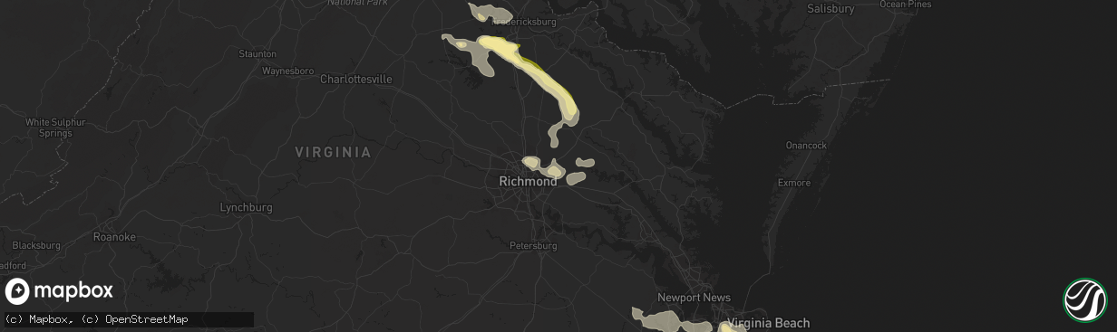 Hail map in Mechanicsville, VA on June 19, 2014