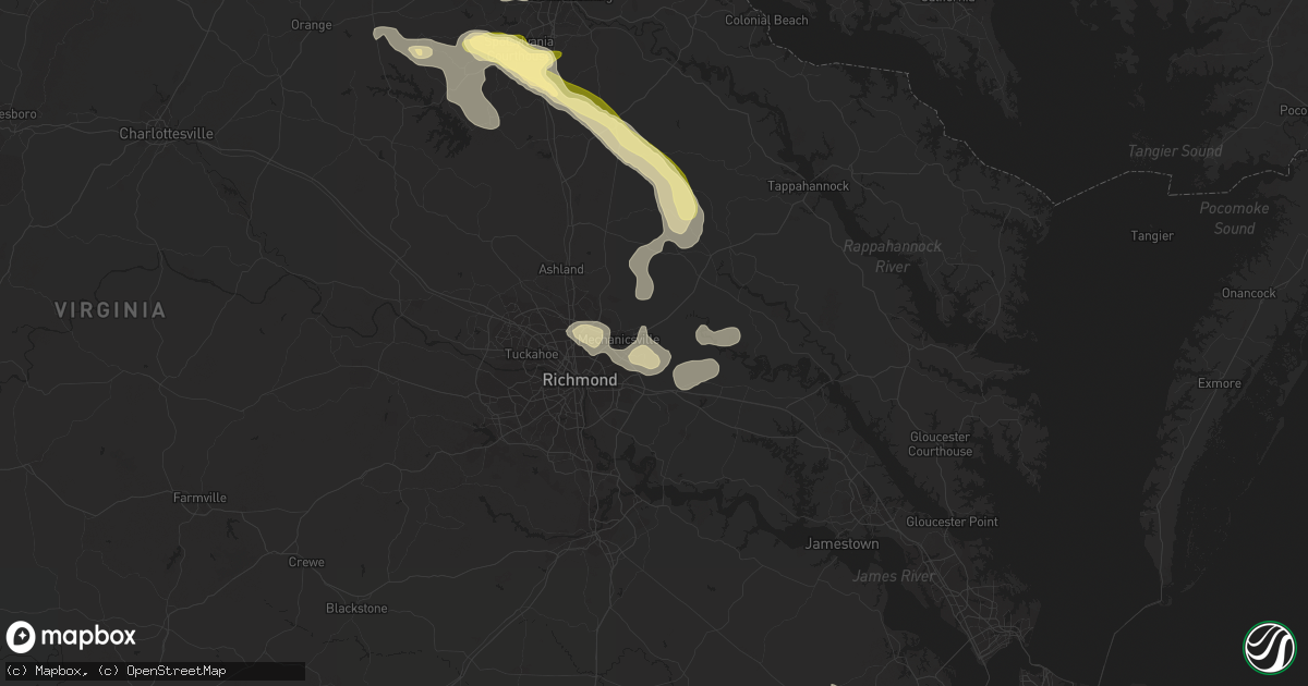 Hail map in Mechanicsville, VA on June 19, 2014
