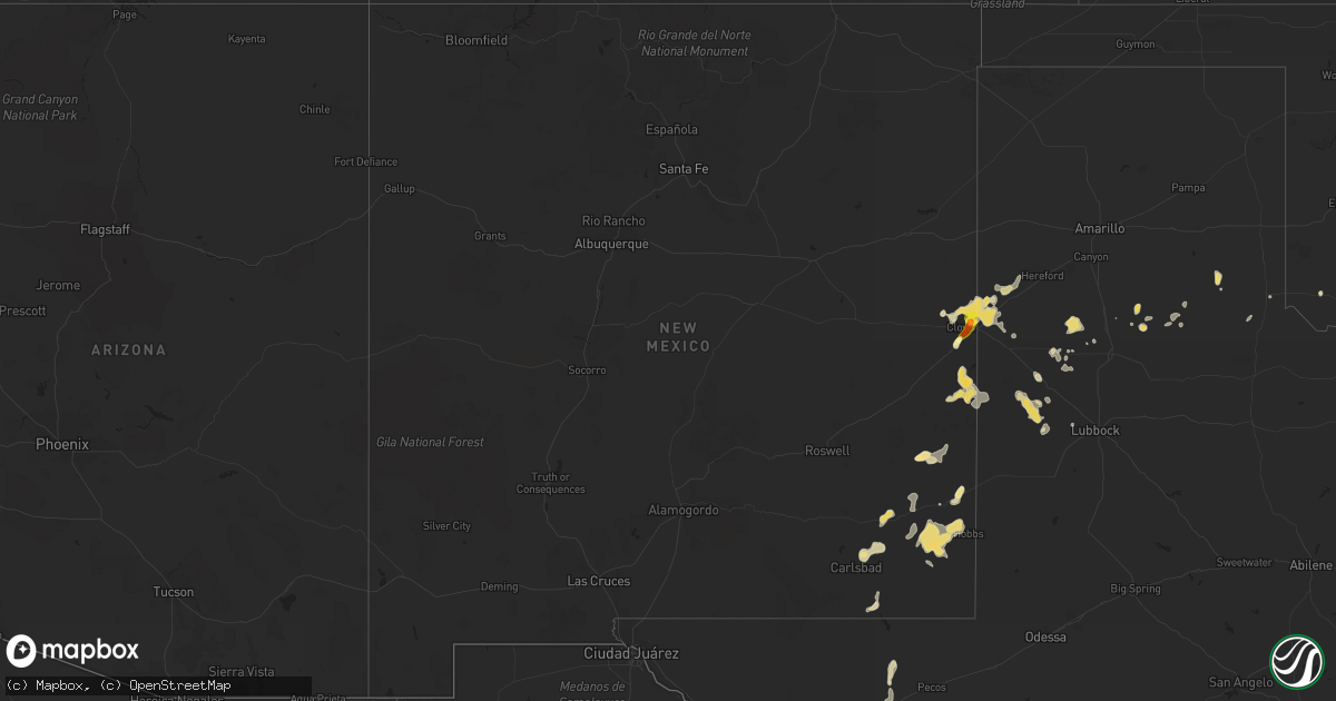 Hail map in New Mexico on June 19, 2014