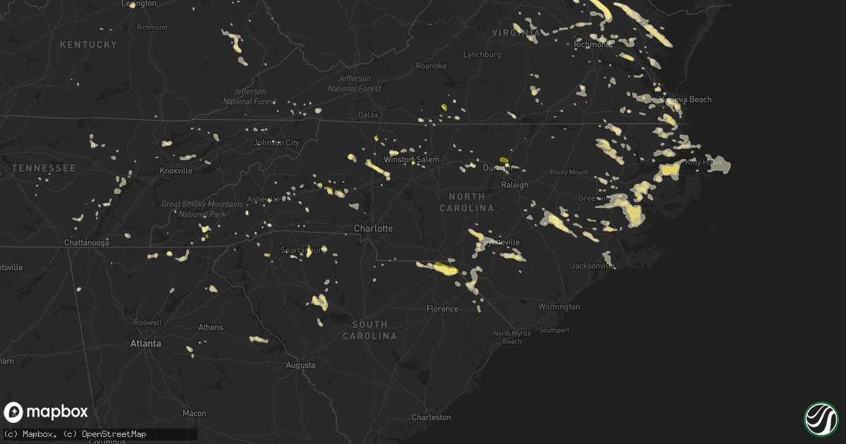 Hail map in North Carolina on June 19, 2014