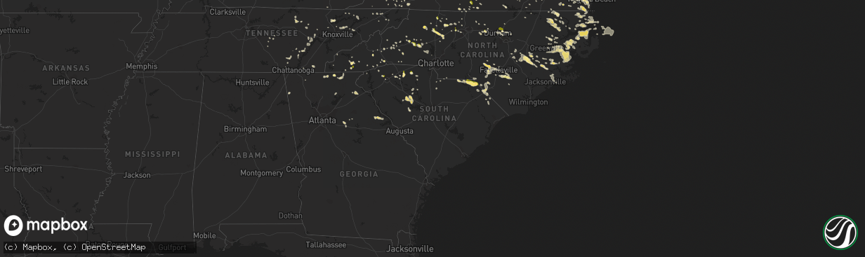 Hail map in South Carolina on June 19, 2014