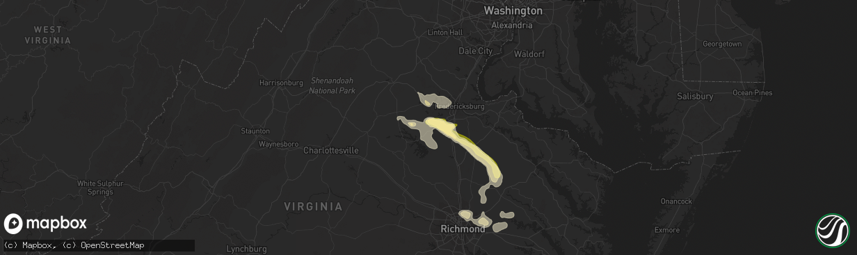 Hail map in Spotsylvania, VA on June 19, 2014