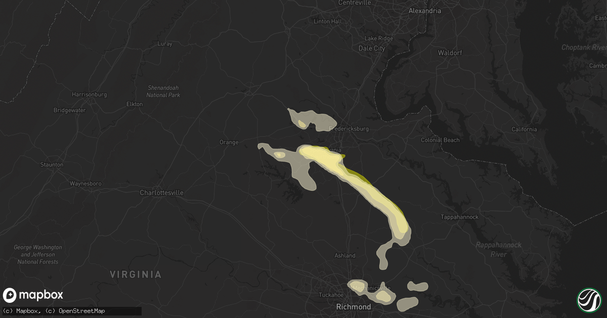 Hail map in Spotsylvania, VA on June 19, 2014
