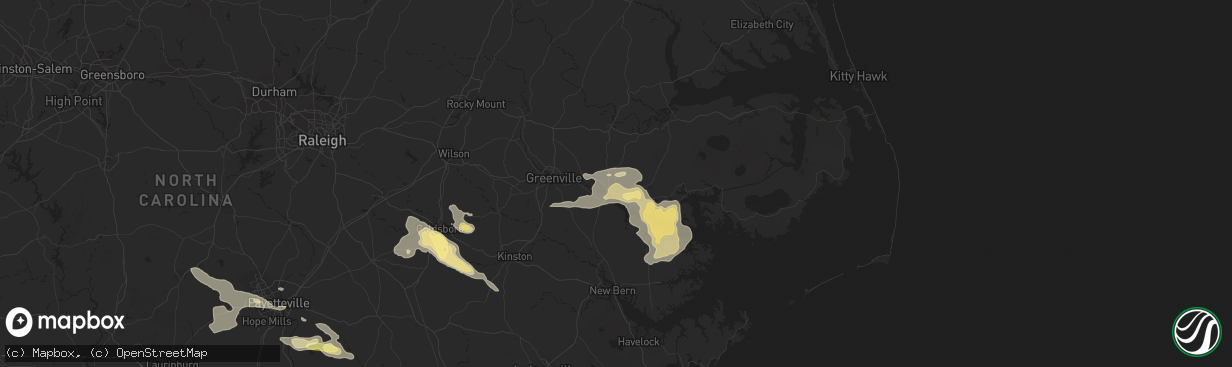 Hail map in Washington, NC on June 19, 2014