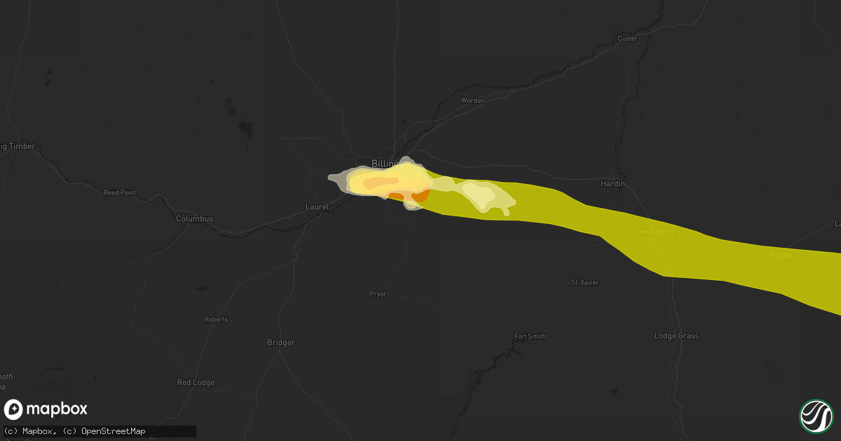 Hail map in Billings, MT on June 19, 2015