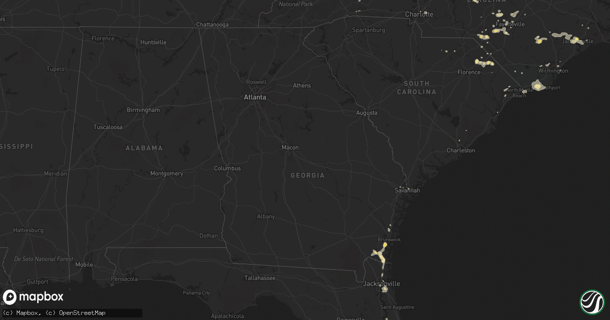 Hail map in Georgia on June 19, 2015