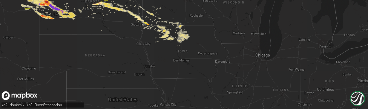 Hail map in Iowa on June 19, 2015