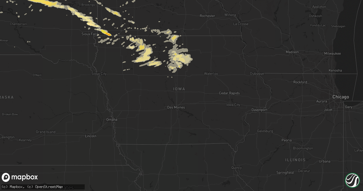 Hail map in Iowa on June 19, 2015