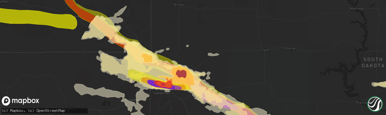 Hail map in Newell, SD on June 19, 2015