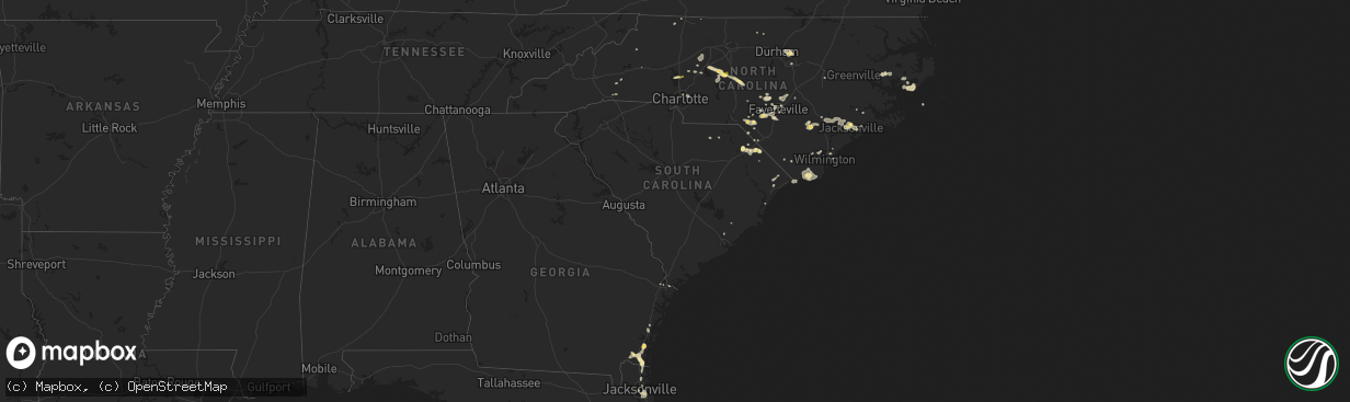 Hail map in South Carolina on June 19, 2015