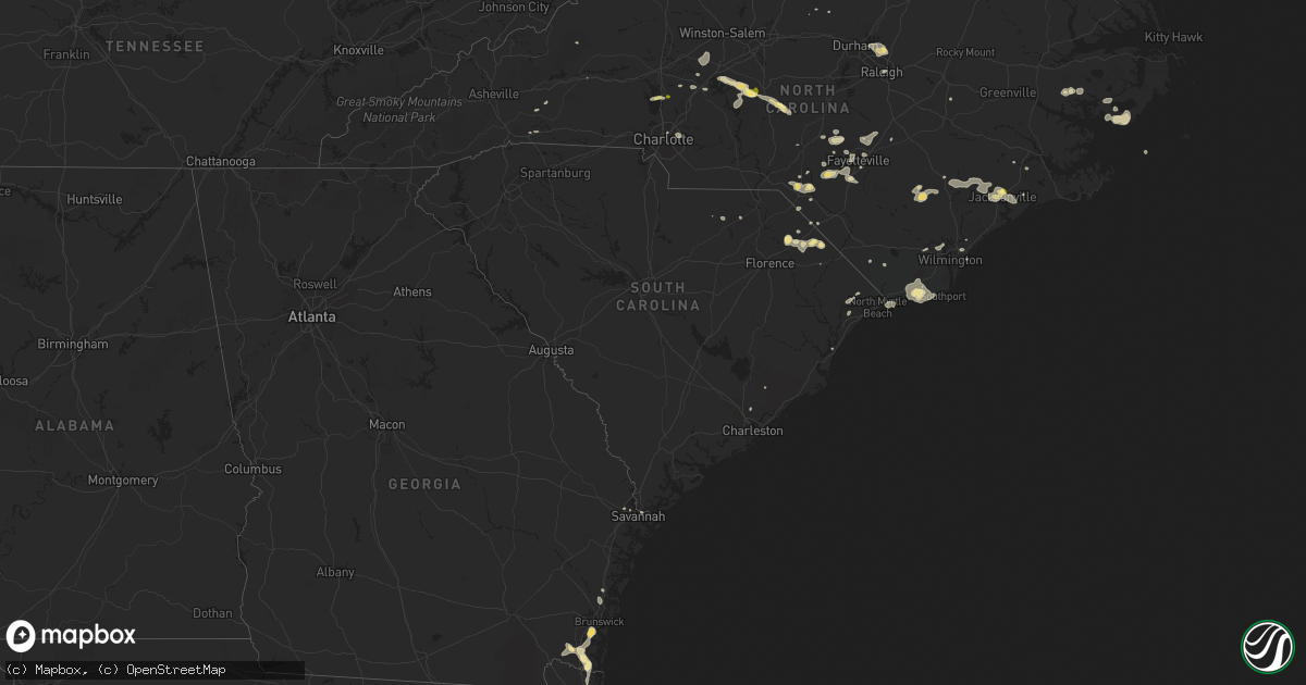 Hail map in South Carolina on June 19, 2015