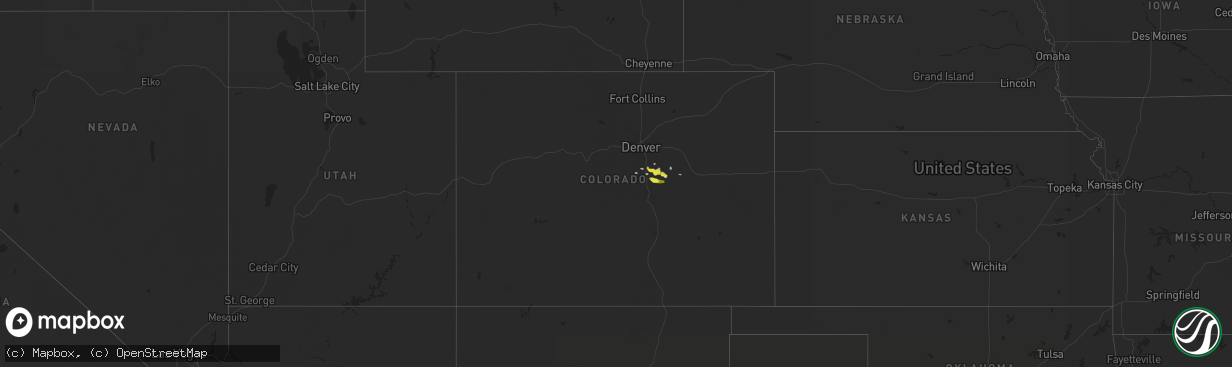 Hail map in Colorado on June 19, 2016