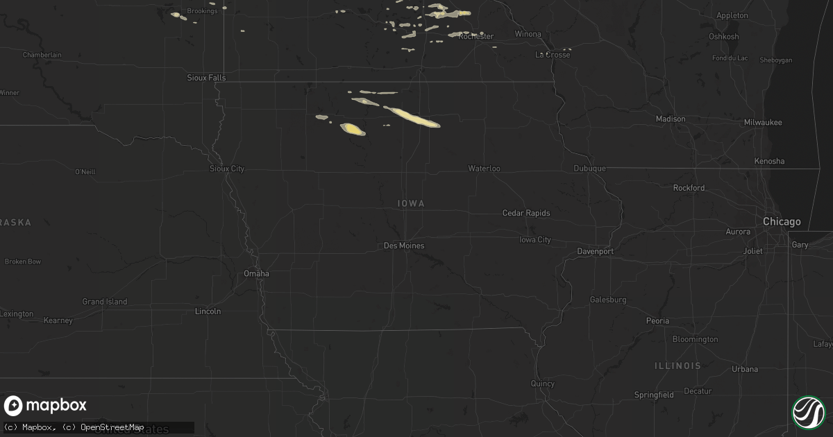 Hail map in Iowa on June 19, 2016
