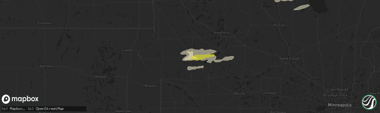 Hail map in Morris, MN on June 19, 2016